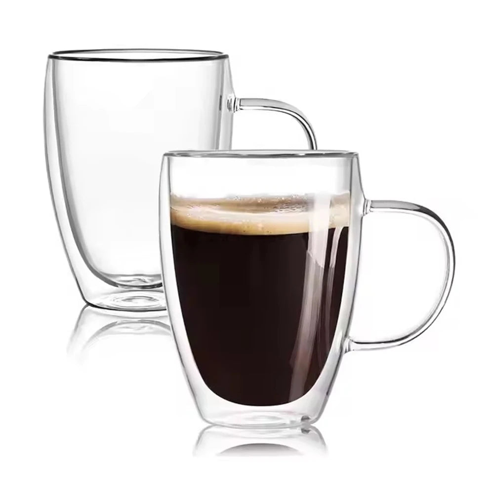Double Wall Insulated Glass Coffee Cup With Handle  Dream Collection