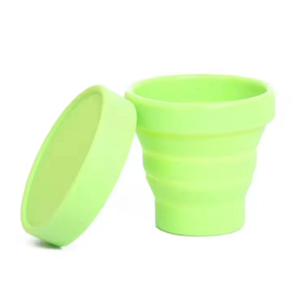 Foldable Soft Mini Collapsible Hot Water Drinking Cup with Lid Silicone Eco Leaf Coffee Cup LSF 6  color