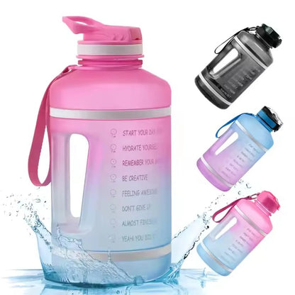 Water Jug  Motivational Time Marker Leak-Proof Plastic Drink Water Bottle 30oz with Flip straw lid