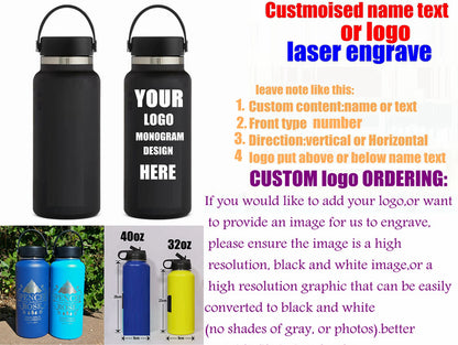 Custom name text logo  laser engraved 2025  32oz/40oz SL